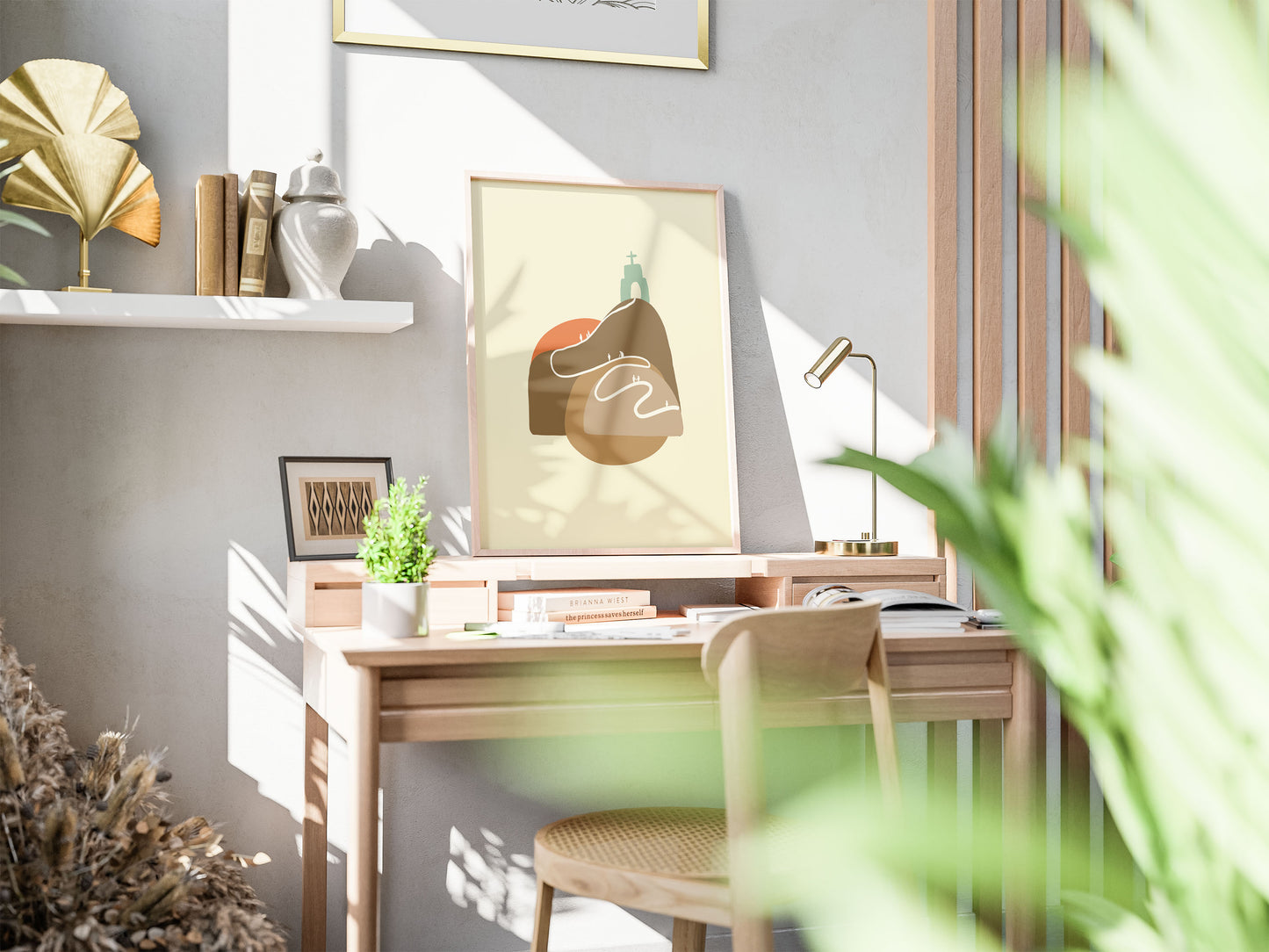 Poster vertical illustration chemin de foi