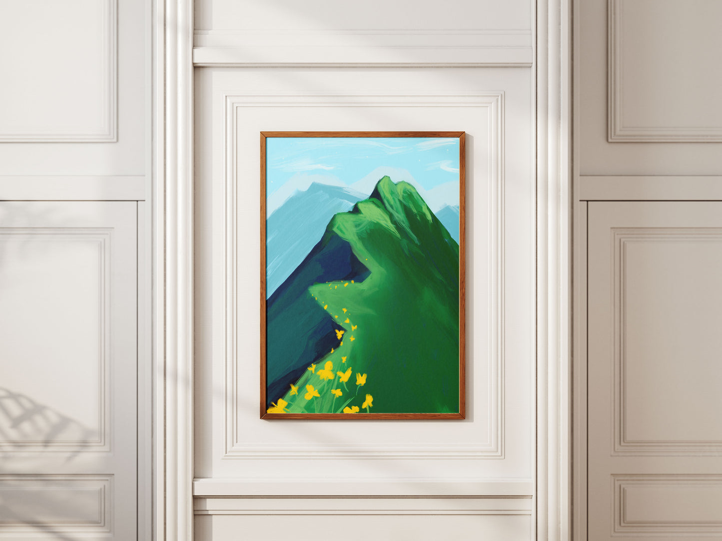Poster vertical montagne fleurie